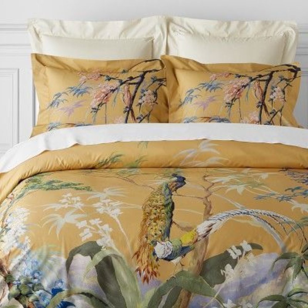 Williams Sonoma Peacock Duvet Cover- Queen